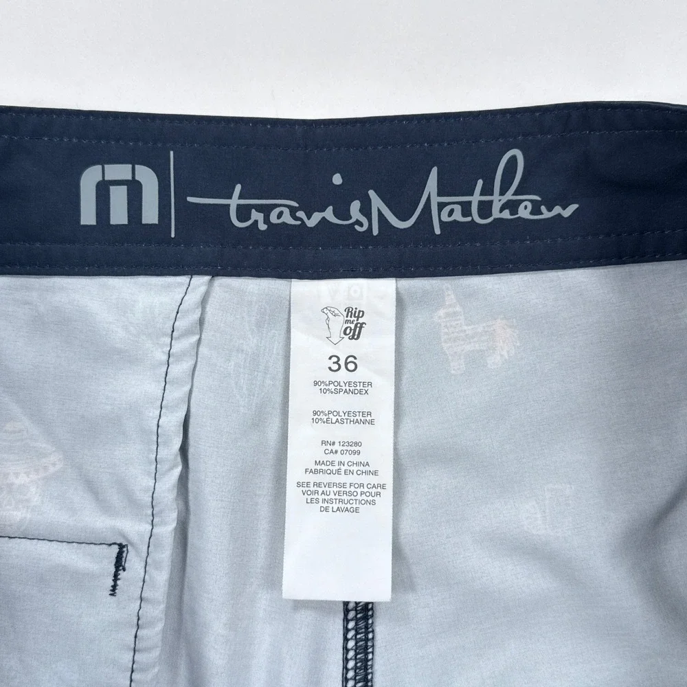 Travis Mathew Mens Board Shorts 36 Navy Cinco De Mayo Print Beachwear Summer